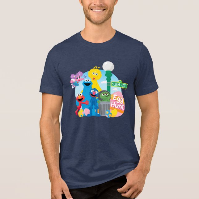 Sesame Street Easter Egg Hunt Tri-Blend Shirt (Front)