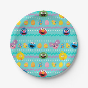 Sesame Street Easter Egg Pattern Paper Plate