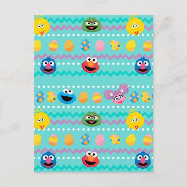 Sesame Street Easter Egg Pattern Postcard (Front)