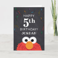 Sesame Street | Elmo 5th Birthday Chalkboard Card