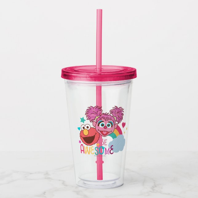 Sesame Street | Elmo & Abby - Be Awesome Acrylic Tumbler (Front)