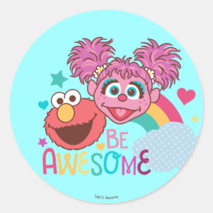 Sesame Street Elmo & Abby - Be Awesome Classic Round Sticker