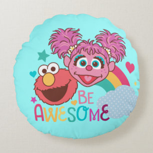 Sesame Street Elmo & Abby - Be Awesome Round Cushion