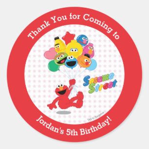 Sesame Street   Elmo and Pals - Birthday Balloons Classic Round Sticker