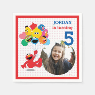 Sesame Street Elmo and Pals - Birthday Balloons Napkin