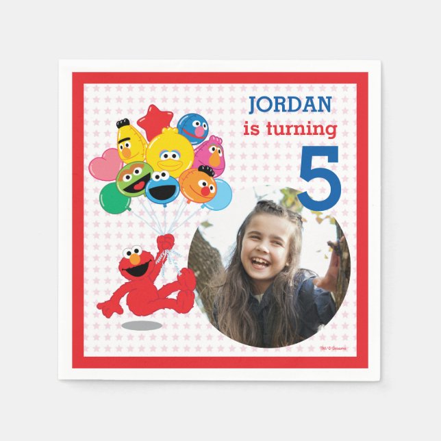 Sesame Street | Elmo and Pals - Birthday Balloons Napkin (Front)