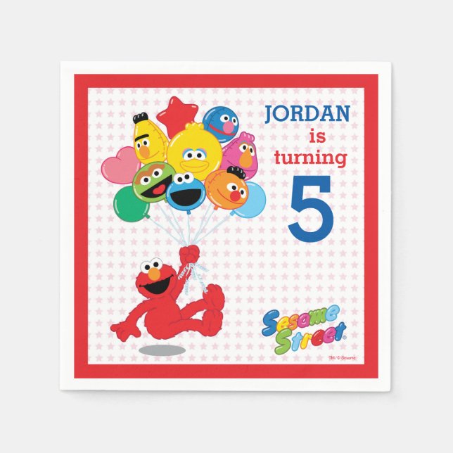 Sesame Street | Elmo and Pals - Birthday Balloons Napkin (Front)
