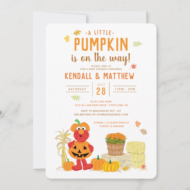 Sesame Street - Elmo | Autumn Harvest Baby Shower Invitation (Front)