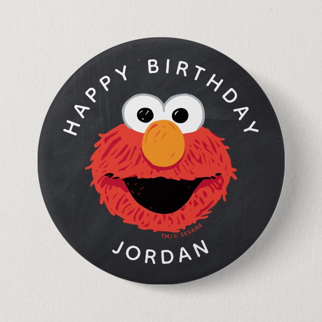 Sesame Street | Elmo Birthday Chalkboard 7.5 Cm Round Badge (Front)