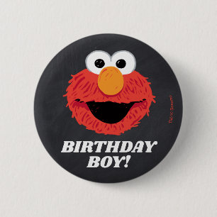 Sesame Street Elmo Birthday Chalkboard Boy 6 Cm Round Badge