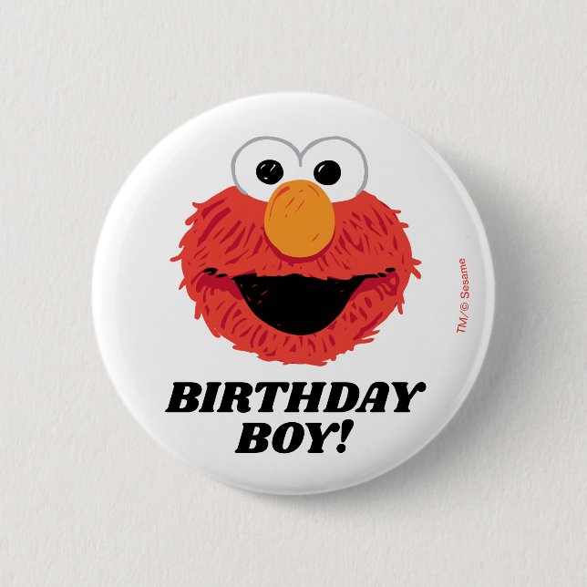 Sesame Street | Elmo Birthday Chalkboard Boy 6 Cm Round Badge (Front)