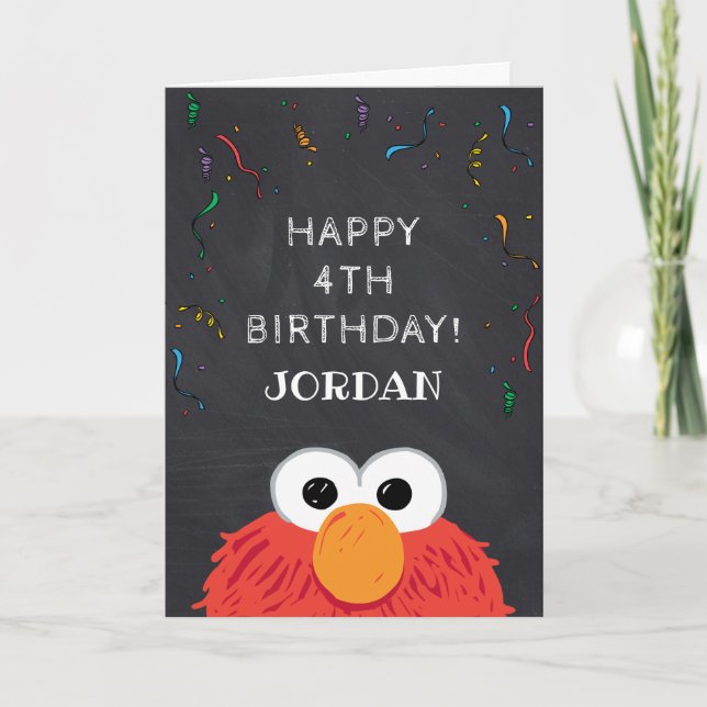 Sesame Street | Elmo Birthday Chalkboard Card (Front)