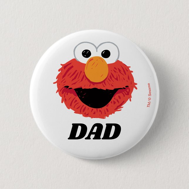 Sesame Street | Elmo Birthday Chalkboard Dad 6 Cm Round Badge (Front)