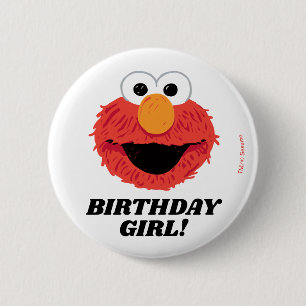 Sesame Street Elmo Birthday Chalkboard Girl 6 Cm Round Badge