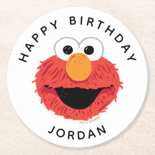 Sesame Street   Elmo Birthday Chalkboard Round Paper Coaster