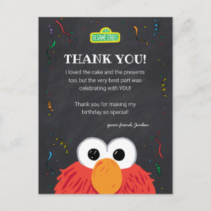 Sesame Street Elmo Birthday Chalkboard Thank You Postcard