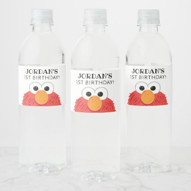 Sesame Street | Elmo Birthday Chalkboard Water Bottle Label (Bottles)