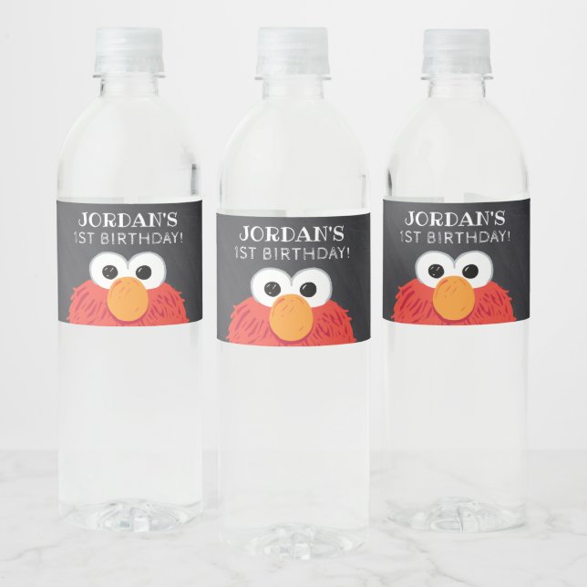 Sesame Street | Elmo Birthday Chalkboard Water Bottle Label (Bottles)