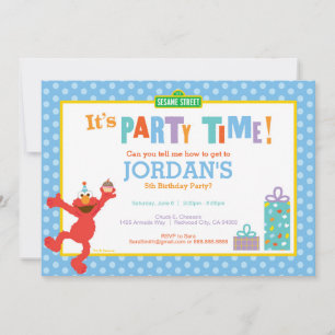 Sesame Street Elmo - Birthday Cupcake Invitation