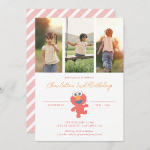 Sesame Street Elmo Birthday - Photo Invitation