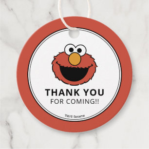 Sesame Street Elmo Birthday Thank You Favor Tags