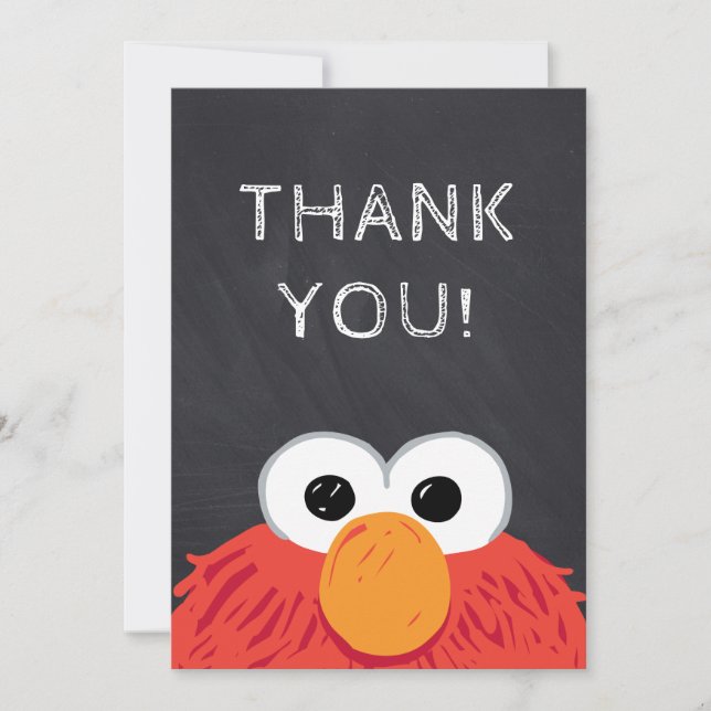 Sesame Street Elmo Chalkboard Birthday Thank You (Front)