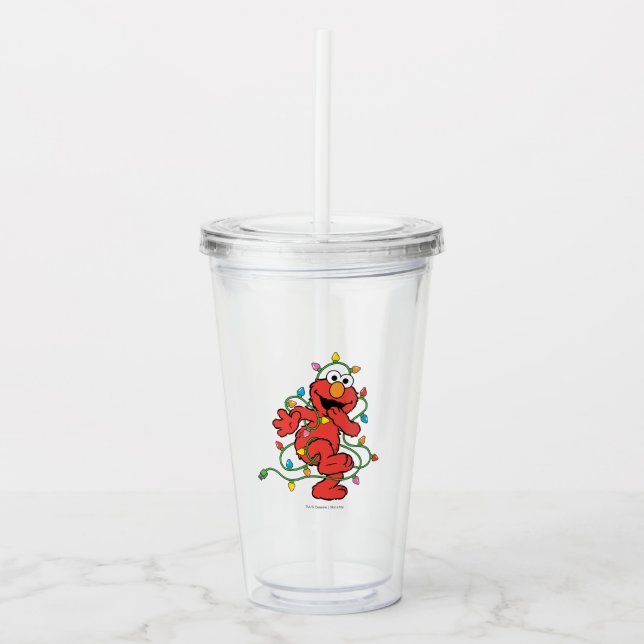 Sesame Street | Elmo Christmas Lights Acrylic Tumbler (Front)