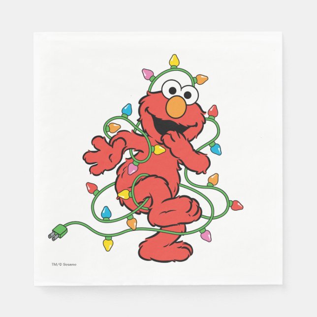 Sesame Street | Elmo Christmas Lights Napkin (Front)