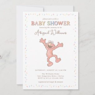 Sesame Street Elmo Confetti Baby Shower Invitation