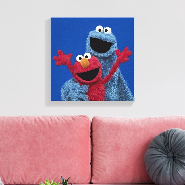 Sesame Street | Elmo & Cookie Monster Canvas Print (Insitu(LivingRoom))
