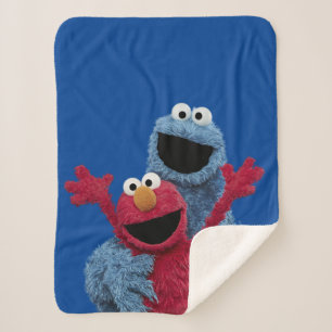 Sesame Street Elmo & Cookie Monster Sherpa Blanket
