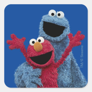 Sesame Street Elmo & Cookie Monster Square Sticker