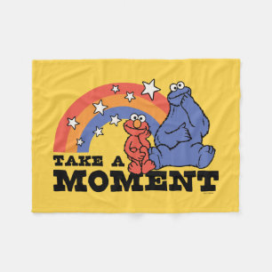 Sesame Street Elmo & Cookie Take a Moment Fleece Blanket