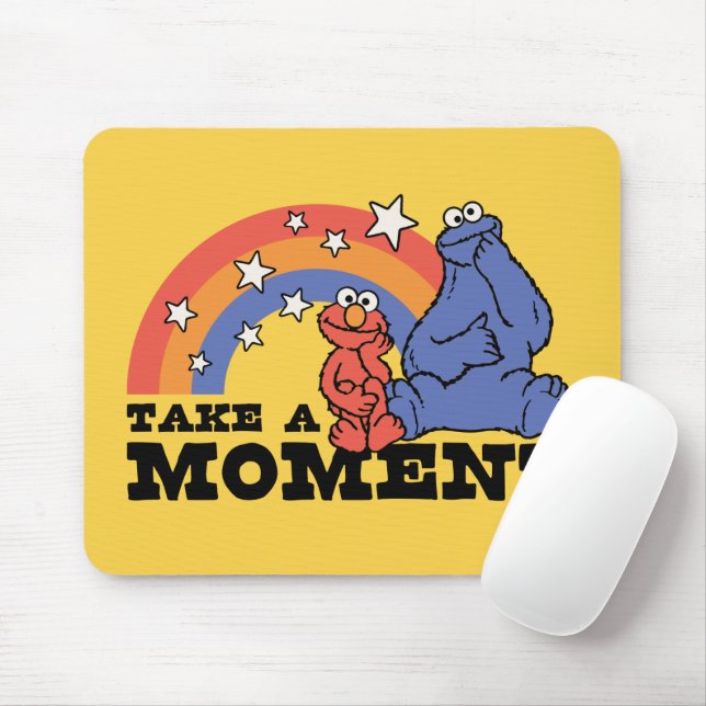 Sesame Street | Elmo & Cookie Take a Moment Mouse Mat (With Mouse)