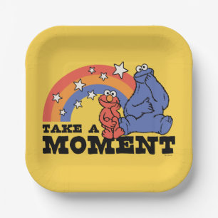 Sesame Street Elmo & Cookie Take a Moment Paper Plate