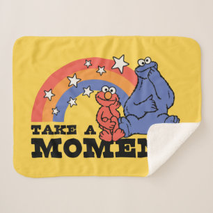 Sesame Street Elmo & Cookie Take a Moment Sherpa Blanket