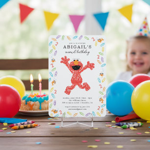 Sesame Street Elmo Crayon Birthday Invitation