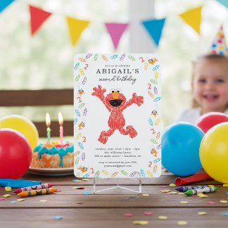 Sesame Street Elmo | Crayon Birthday Invitation