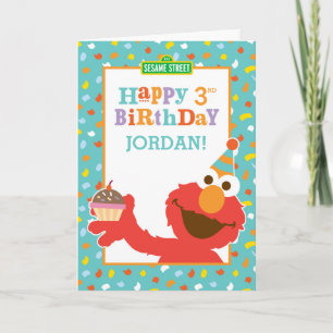 Sesame Street Elmo - Cupcake & Confetti Birthday Card