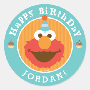 Sesame Street Elmo - Cupcake & Confetti Birthday Classic Round Sticker