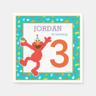 Sesame Street Elmo - Cupcake & Confetti Birthday Napkin