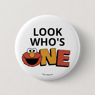 Sesame Street Elmo - First Birthday Button