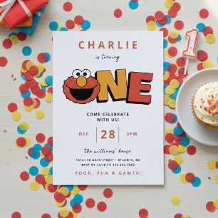 Sesame Street Elmo - First Birthday Invitation