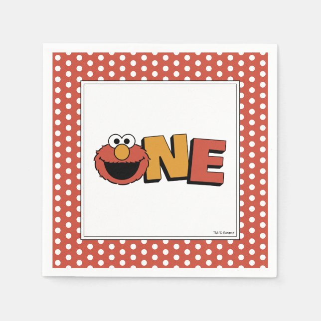 Sesame Street | Elmo - First Birthday Napkins (Front)