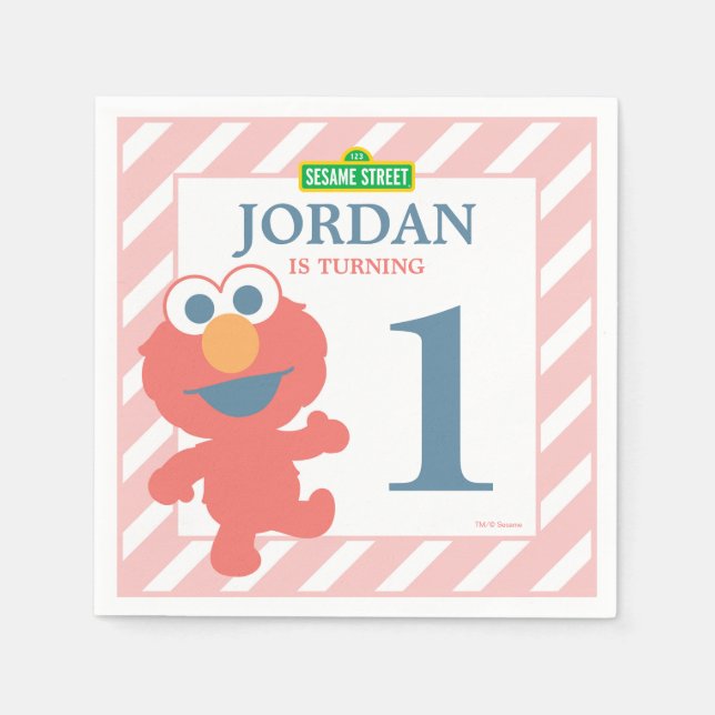 Sesame Street | Elmo - First Birthday Paper Napkin (Front)