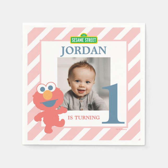 Sesame Street | Elmo - First Birthday Paper Napkin (Front)
