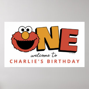 Sesame Street Elmo - First Birthday Poster