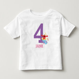 Sesame Street   Elmo Girl's 4th Birthday Toddler T-Shirt