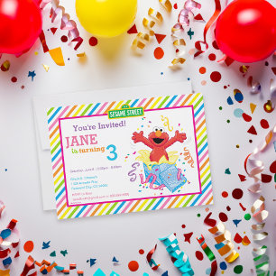 Sesame Street Elmo Girl's Birthday Invitation