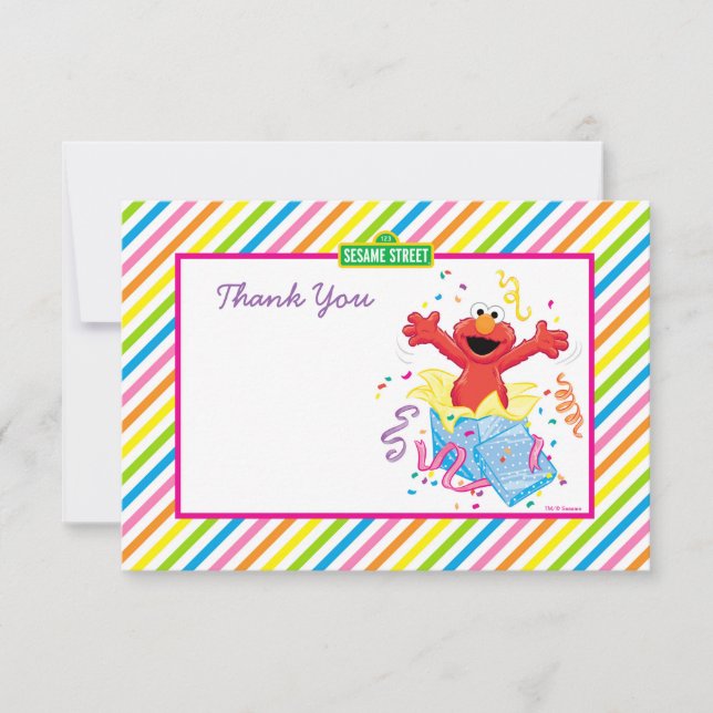 Sesame Street | Elmo Girl's Birthday Thank You Card (Front)